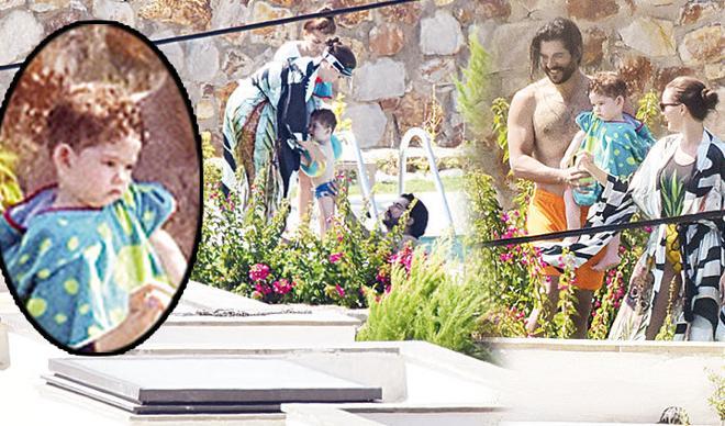 Burak Özçivit, Fahriye Evcen ve Karan'ın havuz keyfi Burak Özçivit, Fahriye Evcen ve Karan'ın havuz keyfi