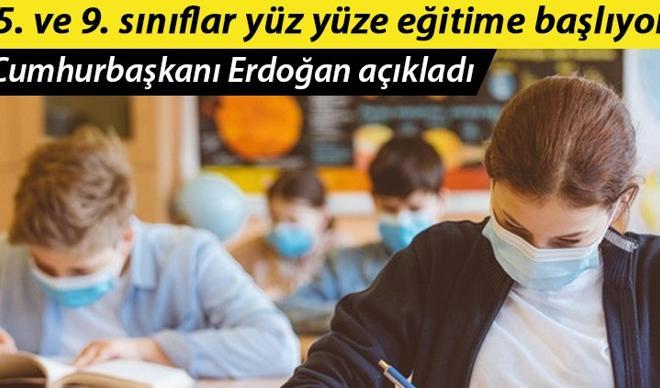 Son dakika: Okullar ne zaman açılacak? 5. ve 9. sınıflar için Cumhurbaşkanı Erdoğan'dan ve Bakan Selçuk'tan açıklama Son dakika: Okullar ne zaman açılacak? 5. ve 9. sınıflar için Cumhurbaşkanı Erdoğan'dan ve Bakan Selçuk'tan açıklama