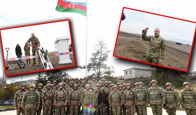 Aliyev Füzuli-Şuşa karayolunun temelini attı Aliyev Füzuli-Şuşa karayolunun temelini attı