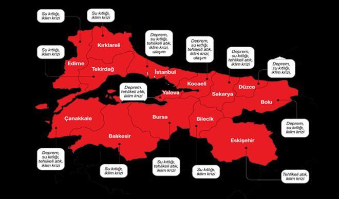 Marmara'nın risk haritası açıklandı Marmara'nın risk haritası açıklandı