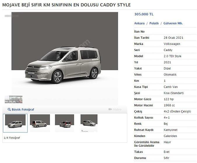 Fırsatçılar şimdi de Volkswagen Caddy’i seçtiler! 38 bin lira fazlasını istiyorlar…