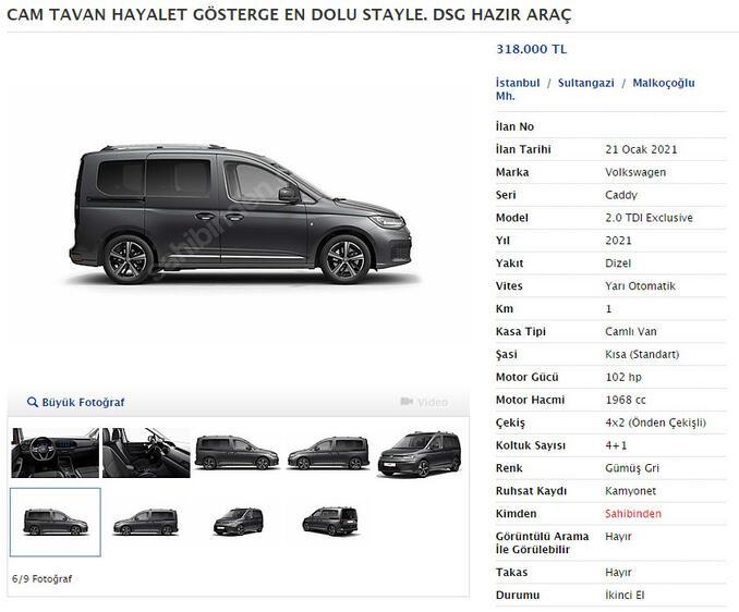 Fırsatçılar şimdi de Volkswagen Caddy’i seçtiler 38 bin lira fazlasını istiyorlar…