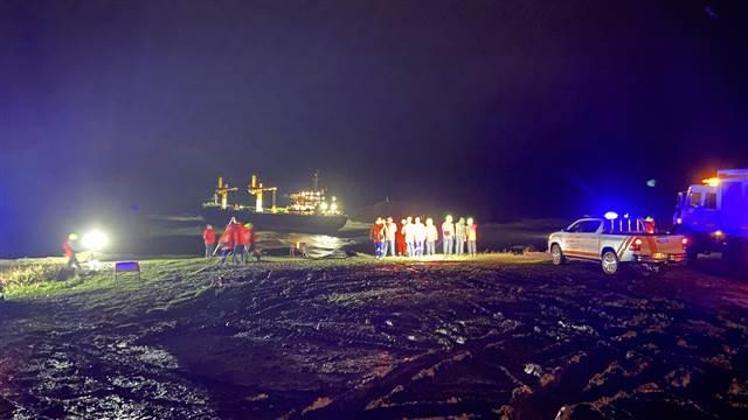 Cargo ship comes ashore in Istanbul