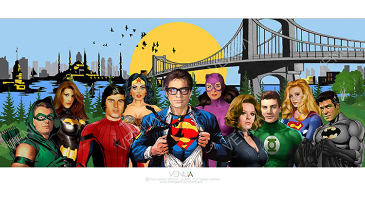 Yesilcam In Yildizlarini Super Kahramana Ceviren 10 Harika Cizim