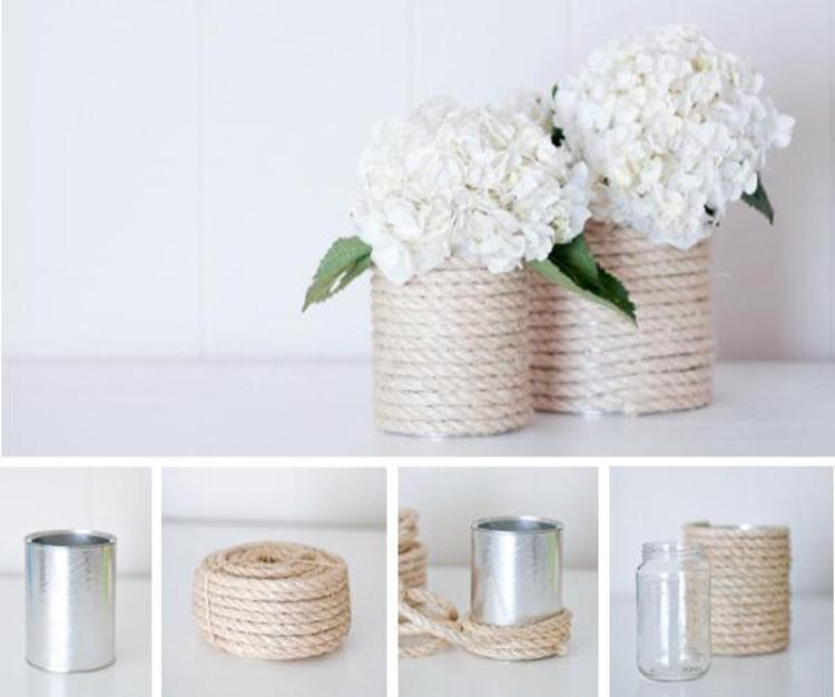 1- Teneke kutular ile vazo yapımı :