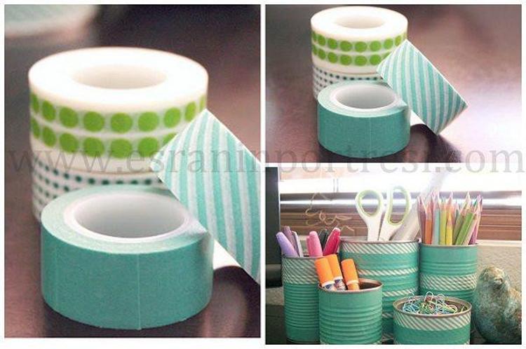 3- Teneke kutular ile kalemlik :