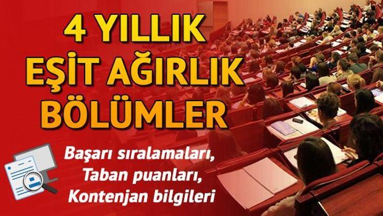 4 Yillik Esit Agirlik Ea Bolumler Taban Puanlari 2020 Osym 4 Yillik Ea Bolumler Basari Siralamasi Haberler Hurriyet