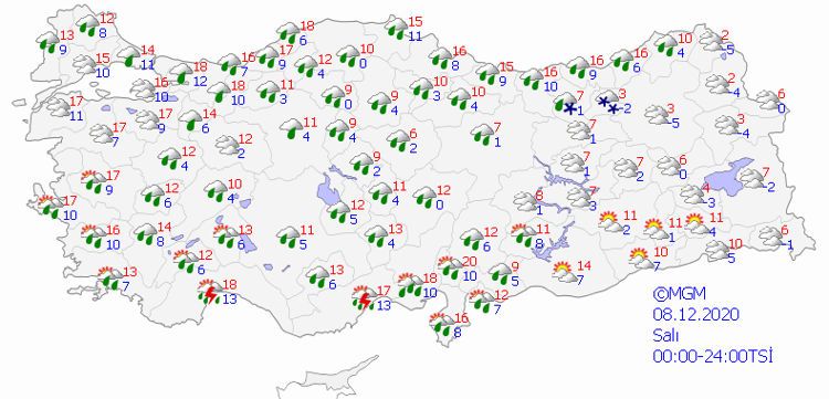 Mgm 8 Aralik Hava Durumu Bugun Hava Nasil Olacak Istanbul Ankara Izmir Ve Il Il Hava Durumu Tahminleri Son Dakika Haber