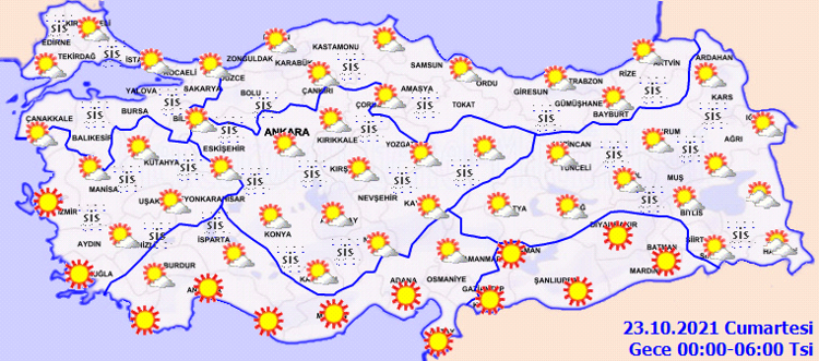 hafta sonu hava nasil olacak meteoroloji den sis uyarisi iste il il 23 ekim hava durumu tahminleri son dakika haberleri internet
