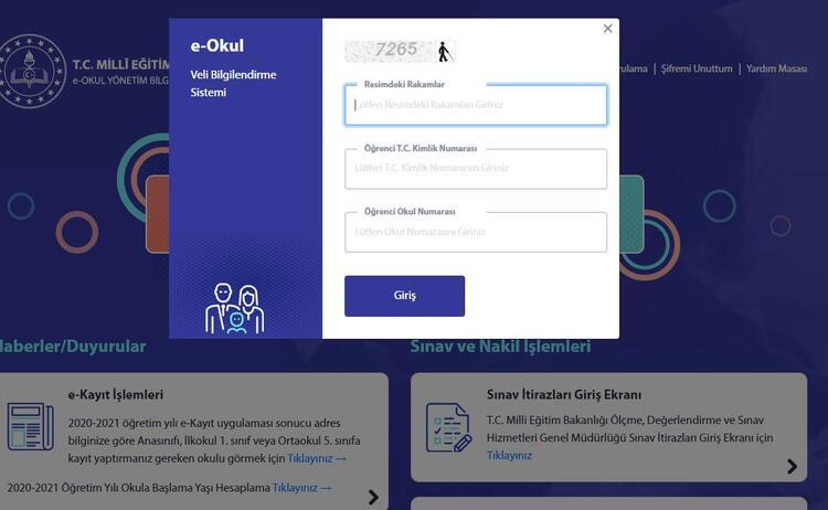 e okul giris meb e okul vbs ogrenci girisi ekrani not goruntuleme sayfasi son dakika haberler
