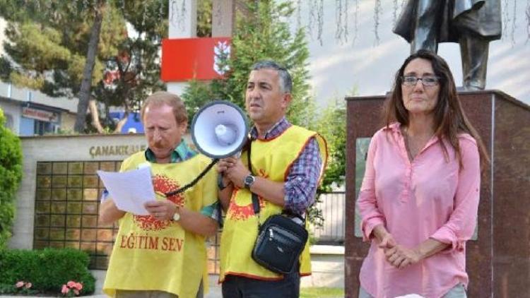 Soma'da Ayşegül öğretmene destek eylemi