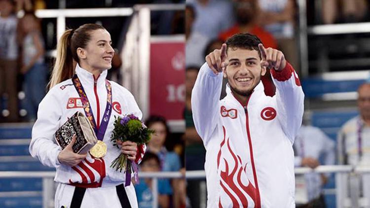 Serap Özçelik ve Burak Uygur Bakü 2015'de altın madalya kazandı
