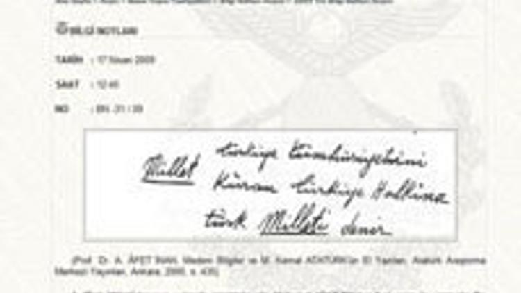 TSK'dan Atatürk'ün el yazısıyla yanıt