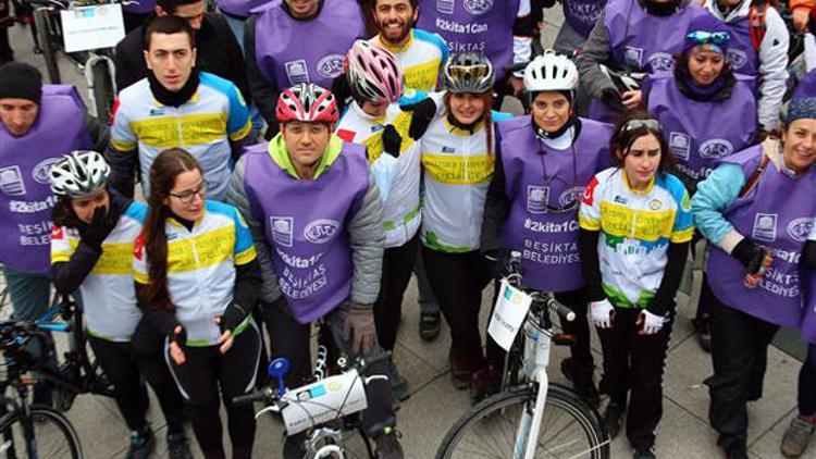 Kadınların güvenli ulaşımı için pedal çevirdiler Kadınların güvenli ulaşımı için pedal çevirdiler