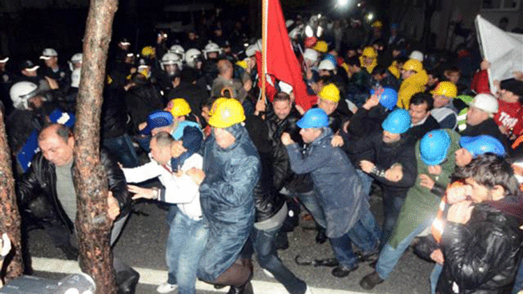 Muğlada işçilere polis müdahalesi
