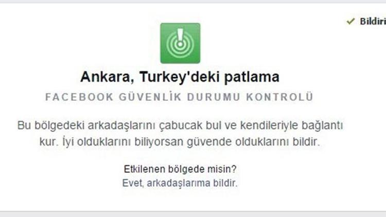 Facebook Ankara'daki kullanıcılarına bu mesajı geçti