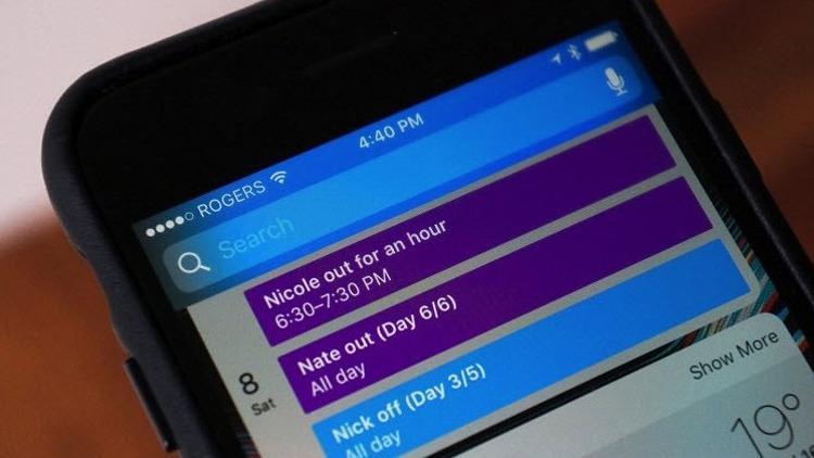 Google Calendar'dan iOS için özel widget