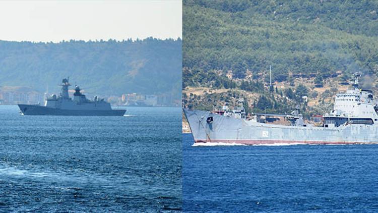 Çanakkale Boğazı'ndan Çin savaş gemisi filosu ve Rus savaş gemisi geçti