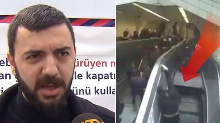 Metroda yürüyen merdivenlerin yuttuğu yolcu korku dolu anları anlattı