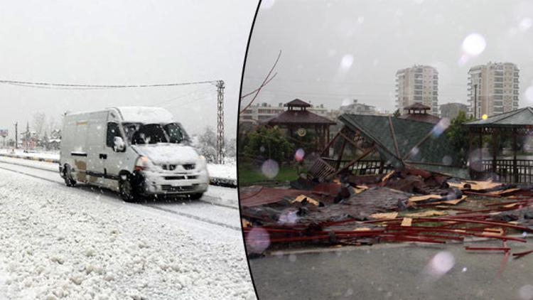 Antalya'nın doğusunda fırtına ve kar