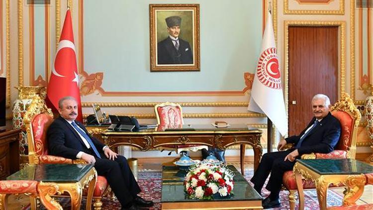 Meclis Başkanı Şentop'un ilk ziyaretçisi Yıldırım oldu