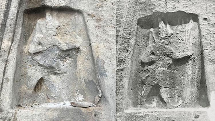 Defineciler ‘Karabel’ kabartmasını parçaladı