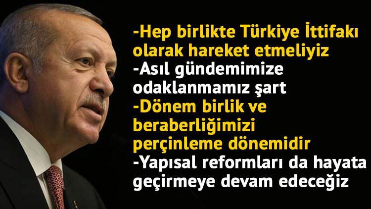Cumhurbaşkanı Erdoğan'dan önemli mesaj: 'Asıl gündemimize odaklanmamız şarttır'