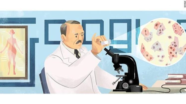 Google'dan Pap smear testini bulan Georgios Papanikolaou doodle'ı