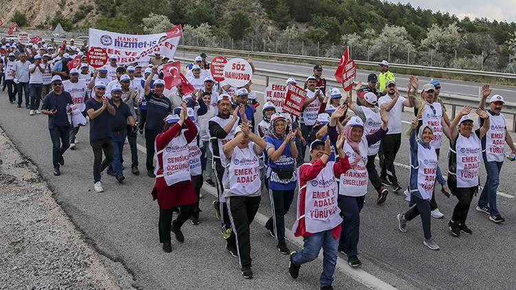 'Emek ve Adalet Yürüyüşü'nde sekizinci gün sona erdi