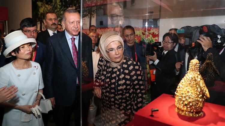 Cumhurbaşkanı Erdoğan'dan Japonya'da sergi ziyareti