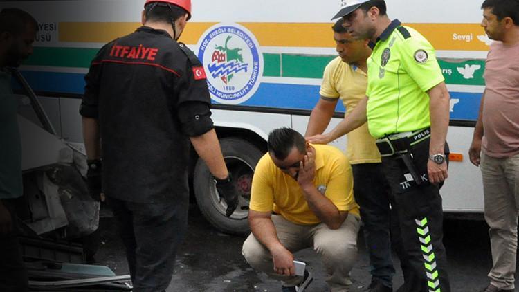 Kazadan sonra şoka girdi... Polis teselli etti