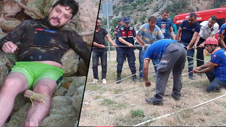 Doğa yürüyüşünde uçurumdan düştü! Böyle kurtarıldı