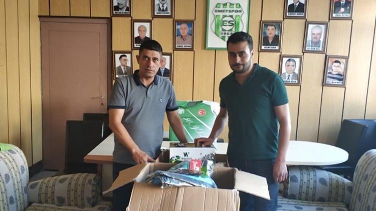 İbrahim Üzülmez'den, Emetspor'a malzeme desteği!