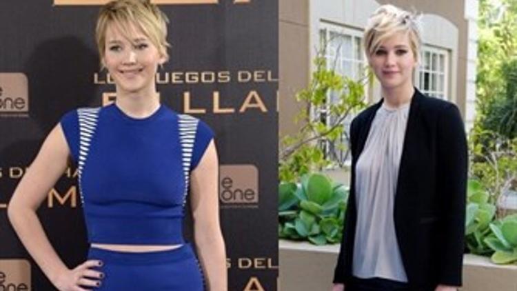 Jennifer Lawrence`ın Kısa Saç Stilleri