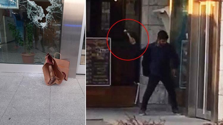 Akılalmaz olay! Bankanın camını çekiçle kırıp....