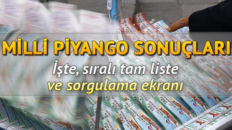9 Kasım Milli Piyango çekiliş sonuçları belli oldu... MPİ sorgulama ekranı ve sıralı tam liste