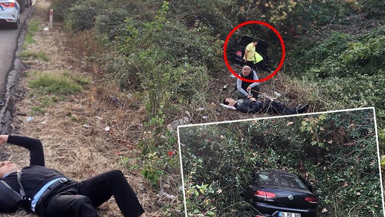 TEM'de kaza... Görenler yardıma koştu