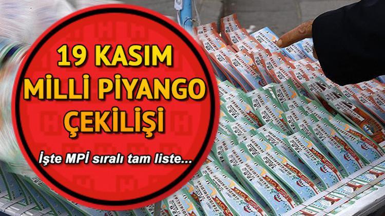 19 Kasım Milli Piyango çekiliş sonuçları açıklandı! MPİ sorgulama ve sıralı tam liste