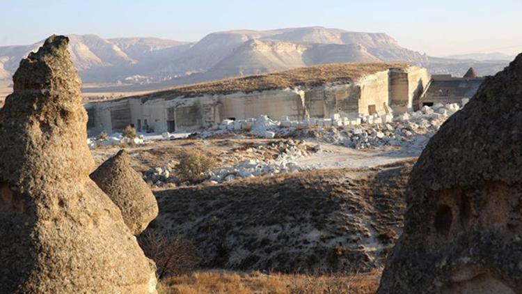 Kapadokya'daki "kayadan oyma yer altı müzesi"nde sona yaklaşıldı