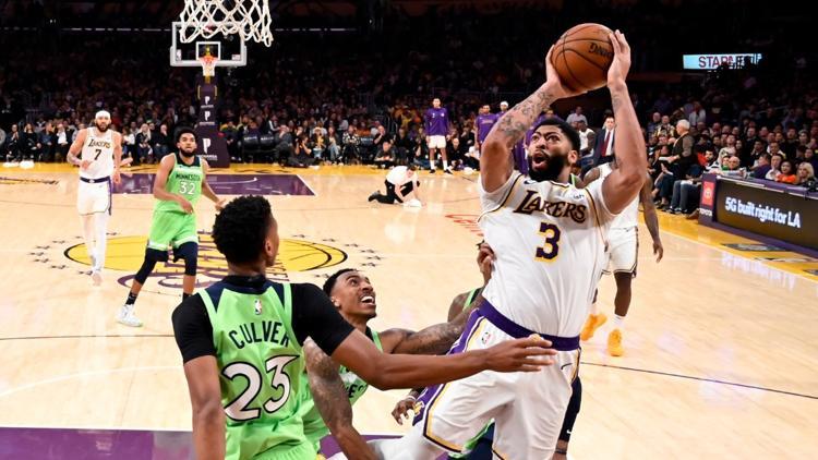NBA'de günün sonuçlar | Lakers, Davis'in 50 sayı attığı maçta Timberwolves'u yendi