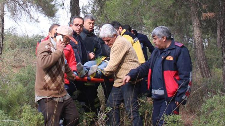 Kestiği ağacın altında kalan işçi yaralandı