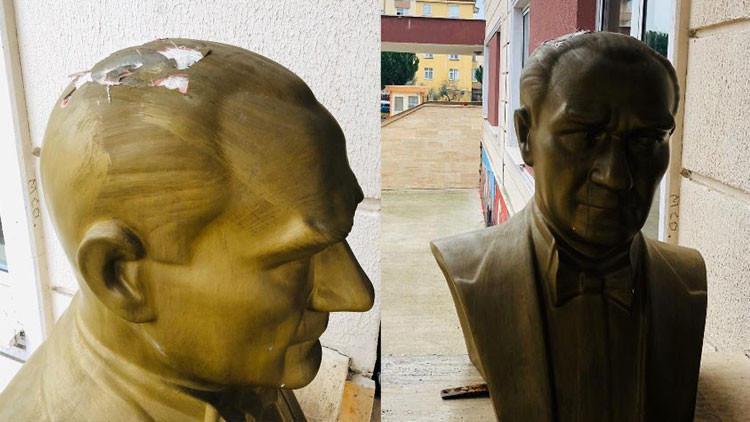Atatürk büstüne hasar veren kişi tutuklandı