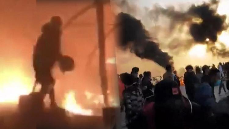 Irak’ta eylemcilere ait çadırlar kundaklandı: 2 ölü, 18 yaralı