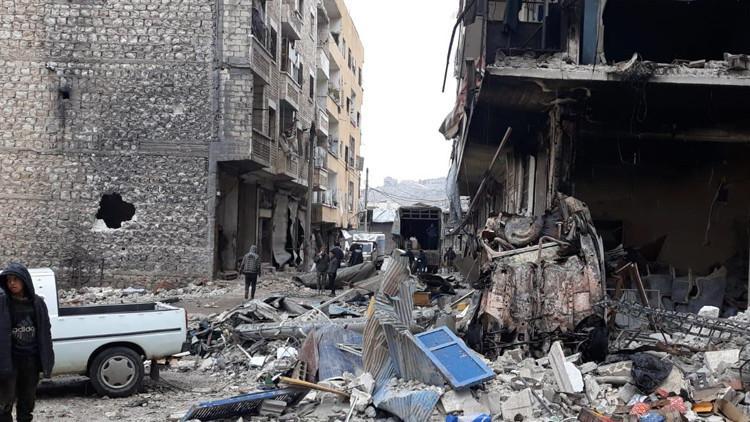 Suriye'de bombalanan Eriha ilçesi gündüz görüntülendi