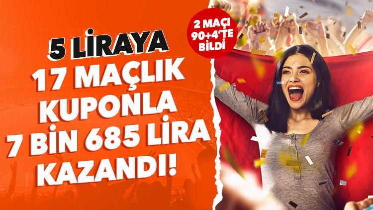 17 maçlık iddaa kuponu! 5 liraya 90+4'te 7 bin 685 lira kazandı...