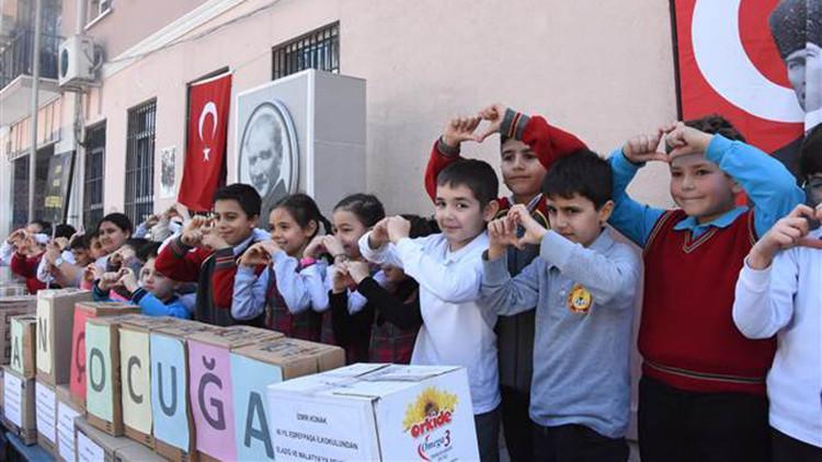 Minik kalplerden kocaman yardım