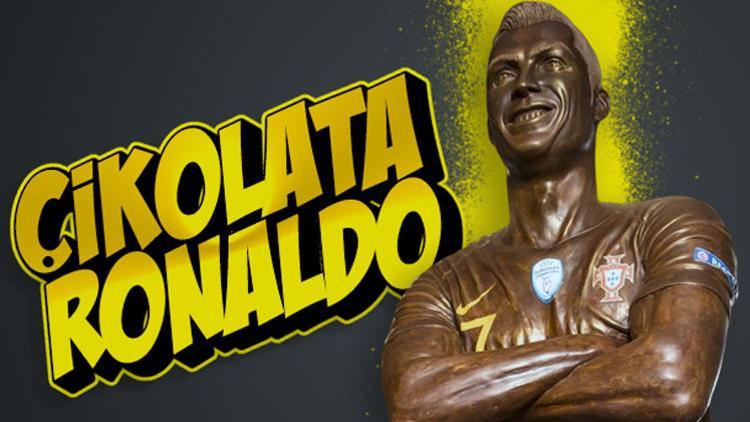 Çikolatadan Cristiano Ronaldo heykeli yaptı!