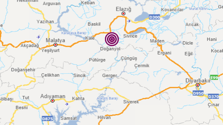 Elazığ'da 3.7 büyüklüğünde deprem