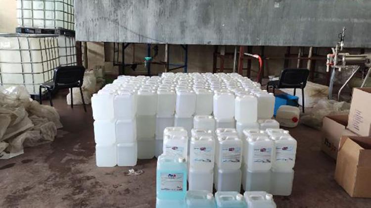 Malatya'da, 2 bin 600 litre sahte dezenfektan ele geçirildi
