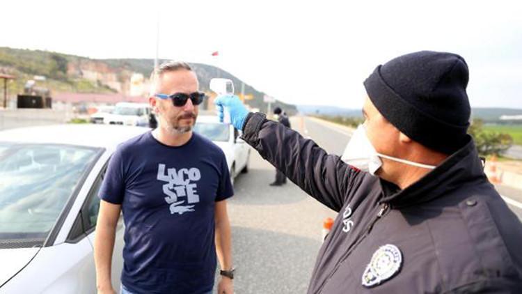 Yatağan'da sürücü ve yolculara ateş ölçümü
